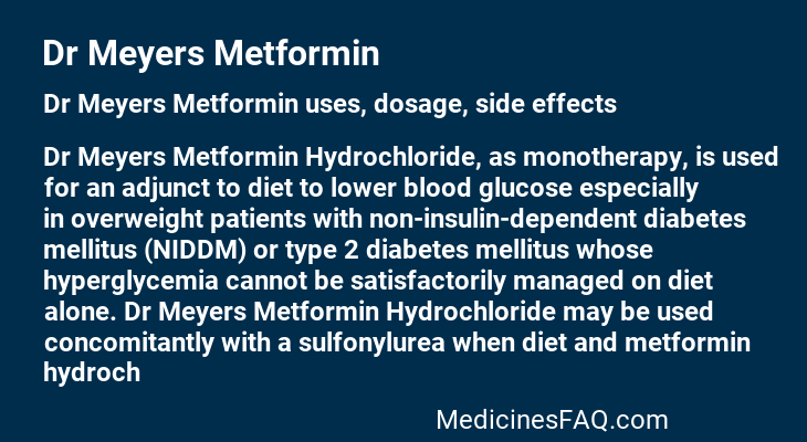 Dr Meyers Metformin