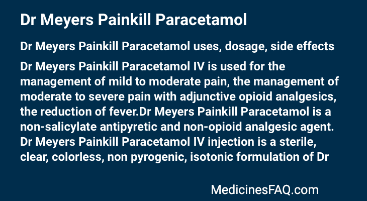 Dr Meyers Painkill Paracetamol