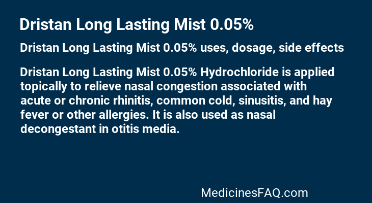 Dristan Long Lasting Mist 0.05%
