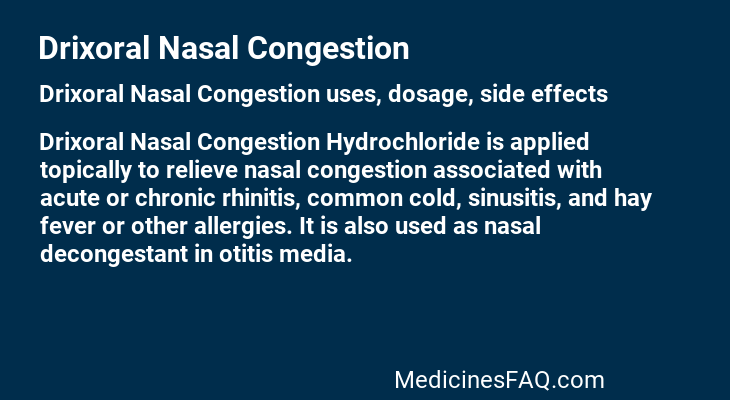 Drixoral Nasal Congestion