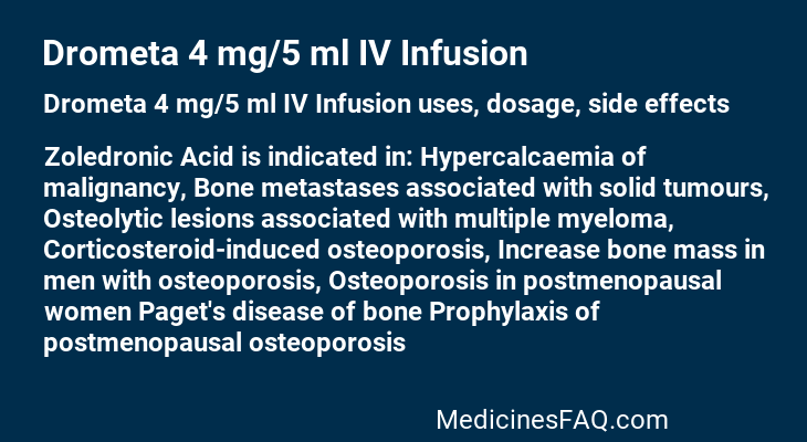 Drometa 4 mg/5 ml IV Infusion