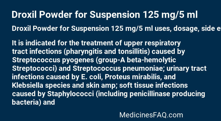 Droxil Powder for Suspension 125 mg/5 ml