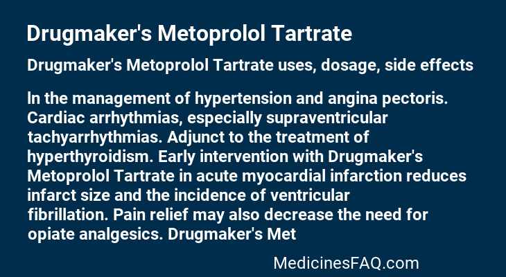 Drugmaker's Metoprolol Tartrate