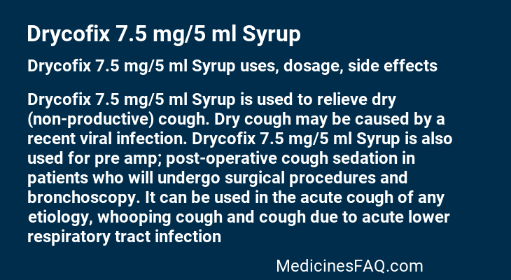 Drycofix 7.5 mg/5 ml Syrup