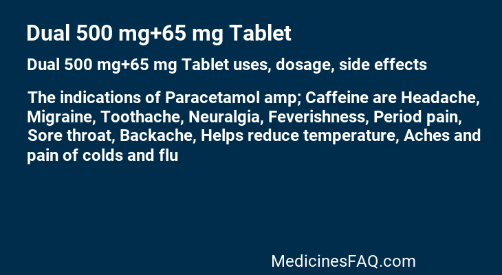 Dual 500 mg+65 mg Tablet