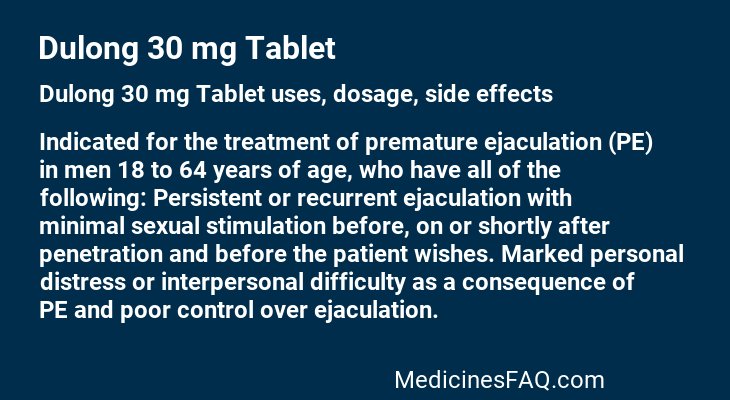 Dulong 30 mg Tablet