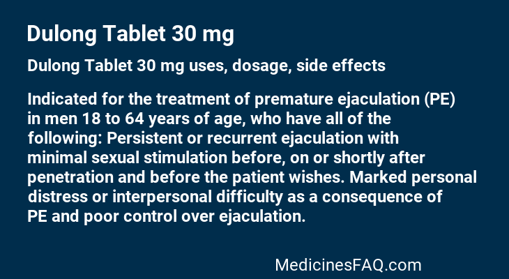 Dulong Tablet 30 mg