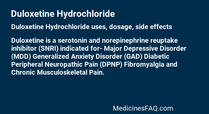 Duloxetine Hydrochloride