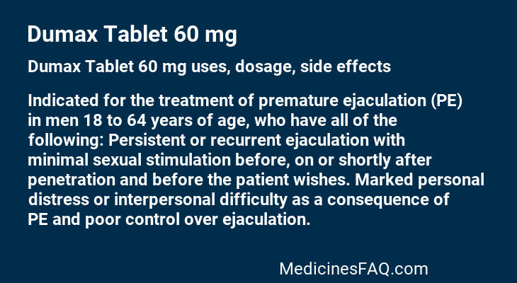 Dumax Tablet 60 mg