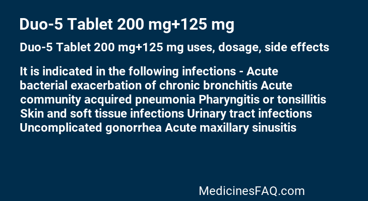 Duo-5 Tablet 200 mg+125 mg