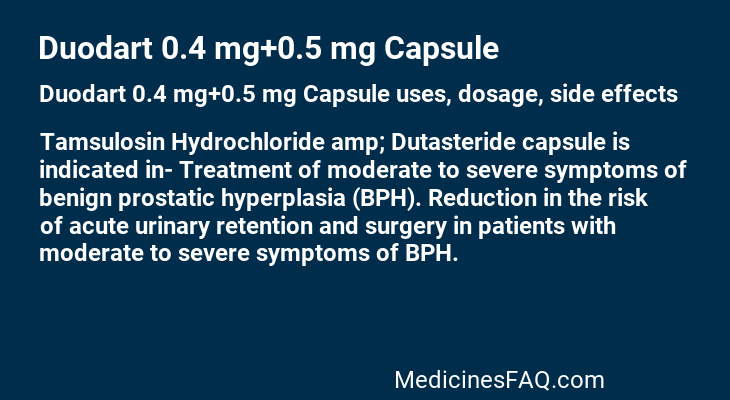 Duodart 0.4 mg+0.5 mg Capsule