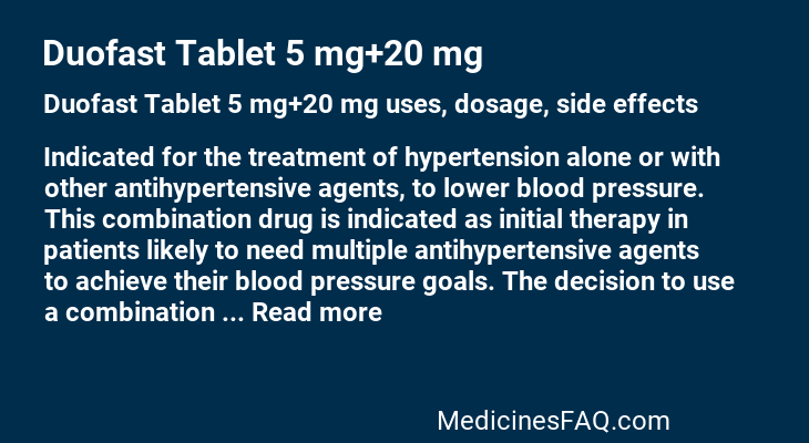 Duofast Tablet 5 mg+20 mg