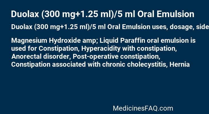 Duolax (300 mg+1.25 ml)/5 ml Oral Emulsion