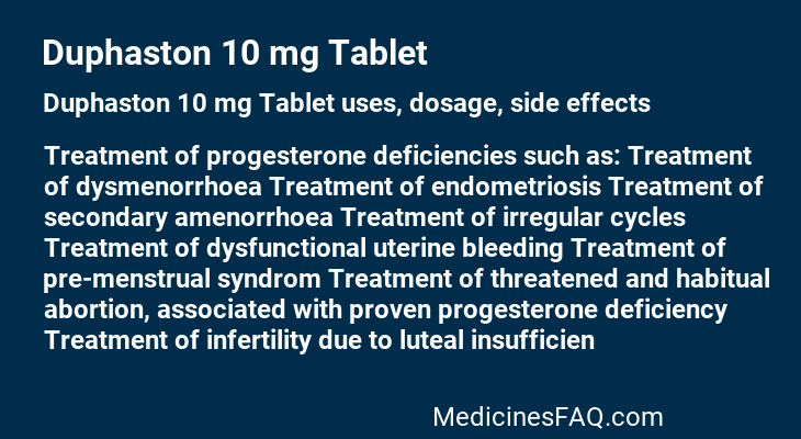 Duphaston 10 mg Tablet