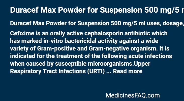 Duracef Max Powder for Suspension 500 mg/5 ml