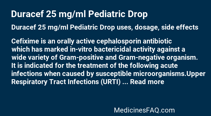 Duracef 25 mg/ml Pediatric Drop