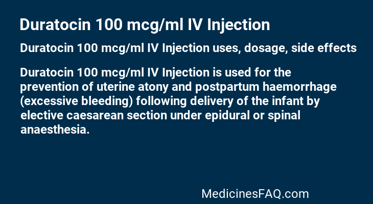 Duratocin 100 mcg/ml IV Injection