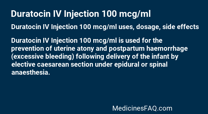 Duratocin IV Injection 100 mcg/ml