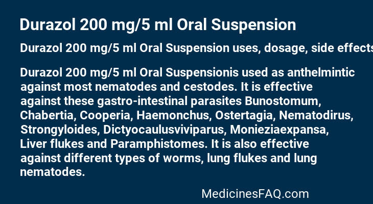 Durazol 200 mg/5 ml Oral Suspension