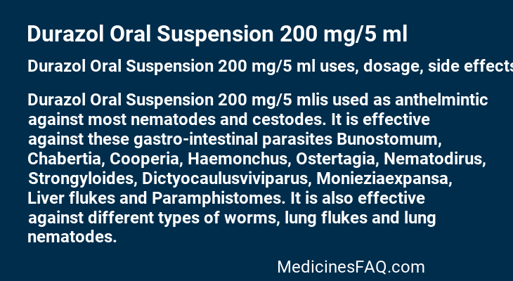 Durazol Oral Suspension 200 mg/5 ml