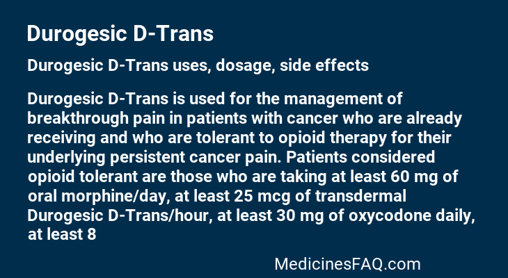 Durogesic D-Trans