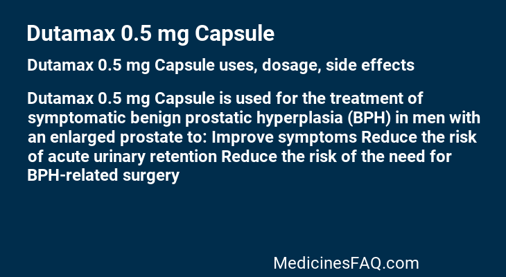 Dutamax 0.5 mg Capsule