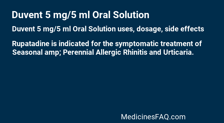 Duvent 5 mg/5 ml Oral Solution