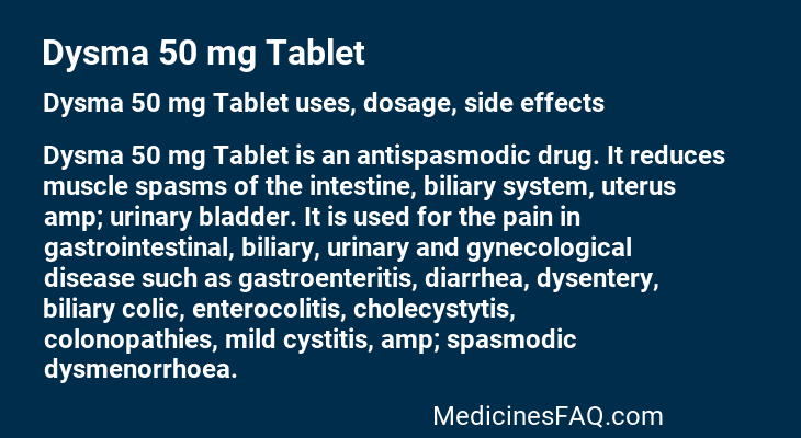 Dysma 50 mg Tablet