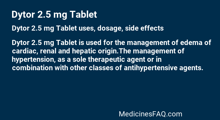 Dytor 2.5 mg Tablet