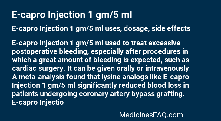 E-capro Injection 1 gm/5 ml