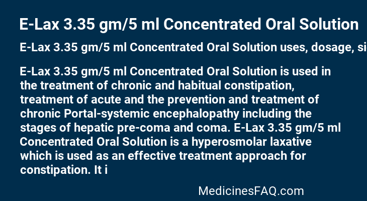 E-Lax 3.35 gm/5 ml Concentrated Oral Solution