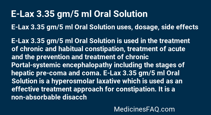 E-Lax 3.35 gm/5 ml Oral Solution