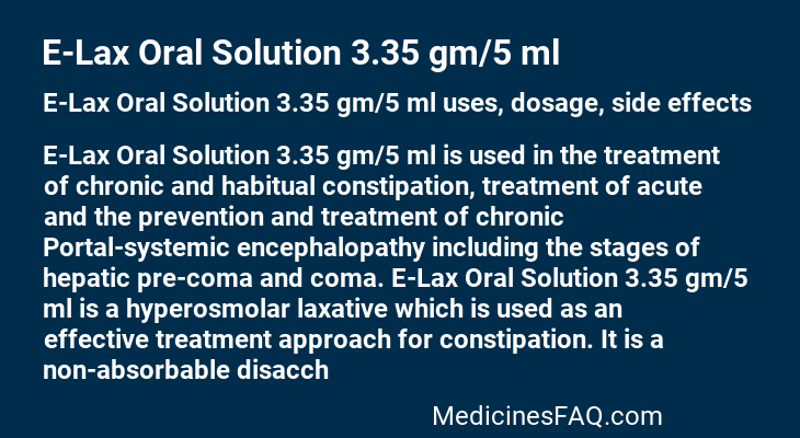E-Lax Oral Solution 3.35 gm/5 ml