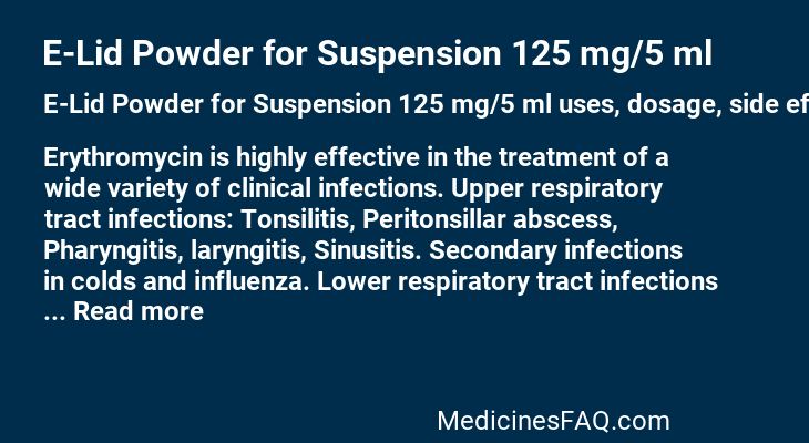 E-Lid Powder for Suspension 125 mg/5 ml