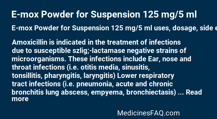 E-mox Powder for Suspension 125 mg/5 ml