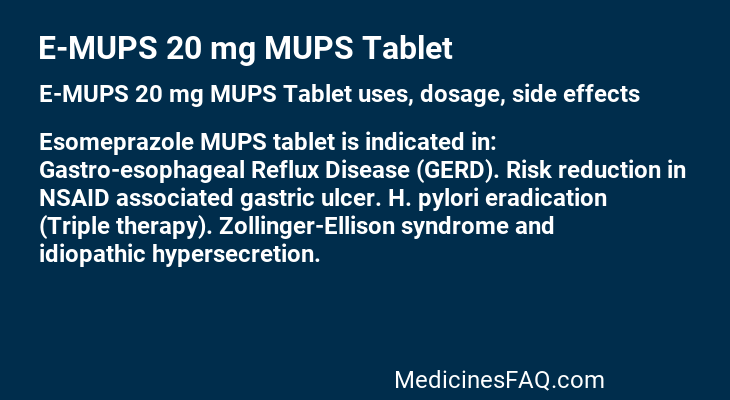 E-MUPS 20 mg MUPS Tablet