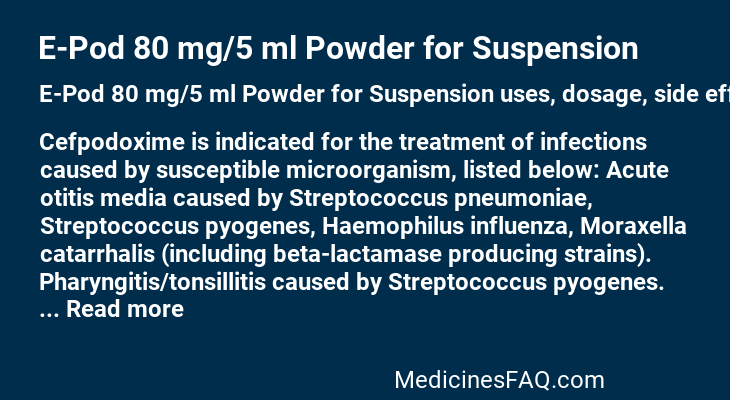 E-Pod 80 mg/5 ml Powder for Suspension