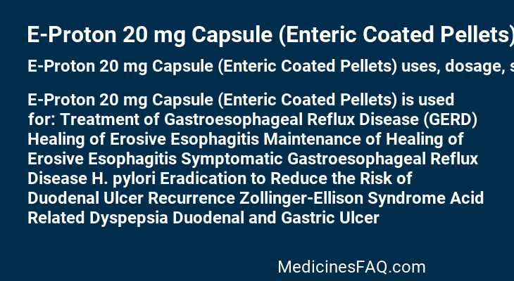 E-Proton 20 mg Capsule (Enteric Coated Pellets)