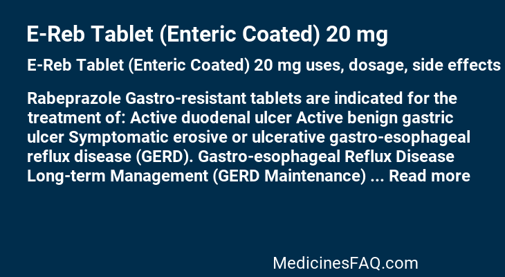 E-Reb Tablet (Enteric Coated) 20 mg