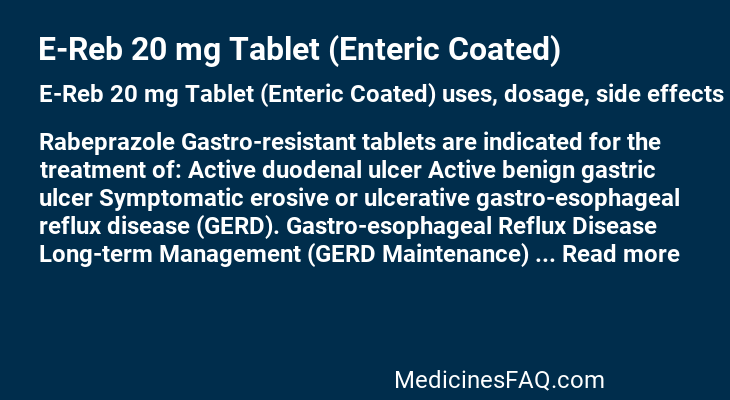 E-Reb 20 mg Tablet (Enteric Coated)