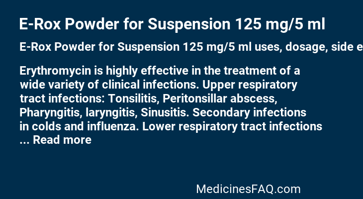 E-Rox Powder for Suspension 125 mg/5 ml