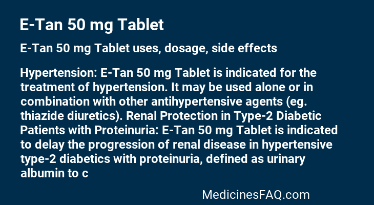 E-Tan 50 mg Tablet