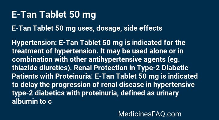E-Tan Tablet 50 mg