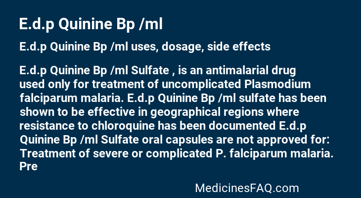 E.d.p Quinine Bp /ml