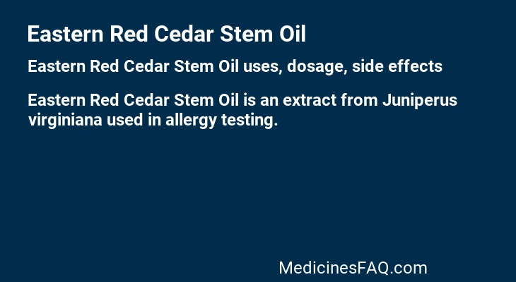 Eastern Red Cedar Stem Oil
