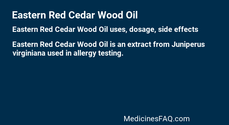 Eastern Red Cedar Wood Oil