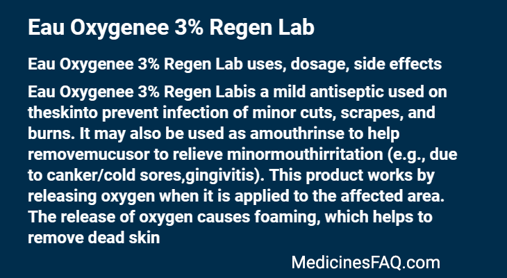 Eau Oxygenee 3% Regen Lab
