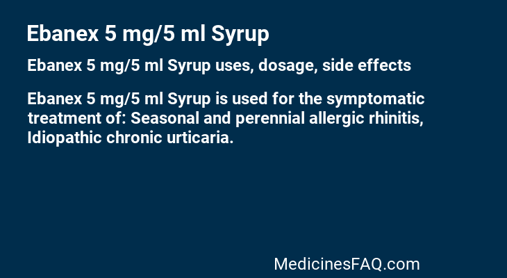 Ebanex 5 mg/5 ml Syrup