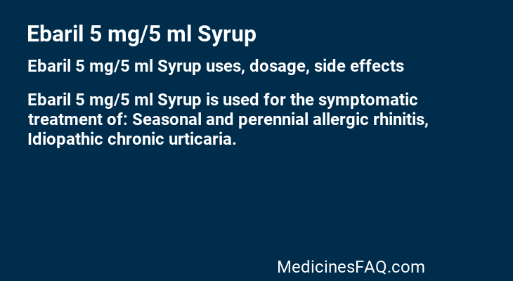 Ebaril 5 mg/5 ml Syrup