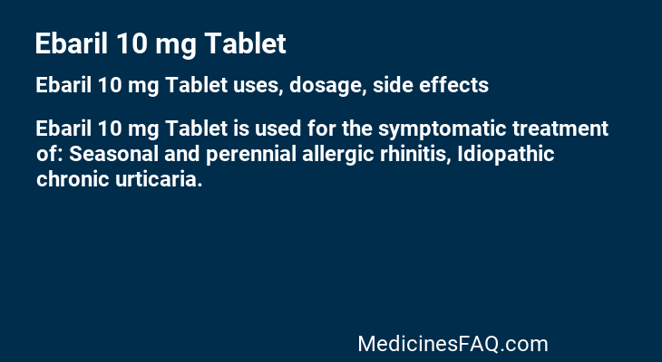 Ebaril 10 mg Tablet